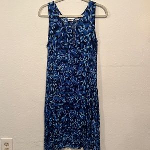 Summer dress, Blues, Purple smidge of Green 100% Rayon, Hand wash and hang dry.